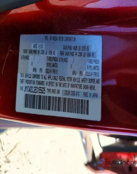 2014 Mazda 5 Touring z USA, uszkodzony, nr VIN JM1CW2CL2E0165925